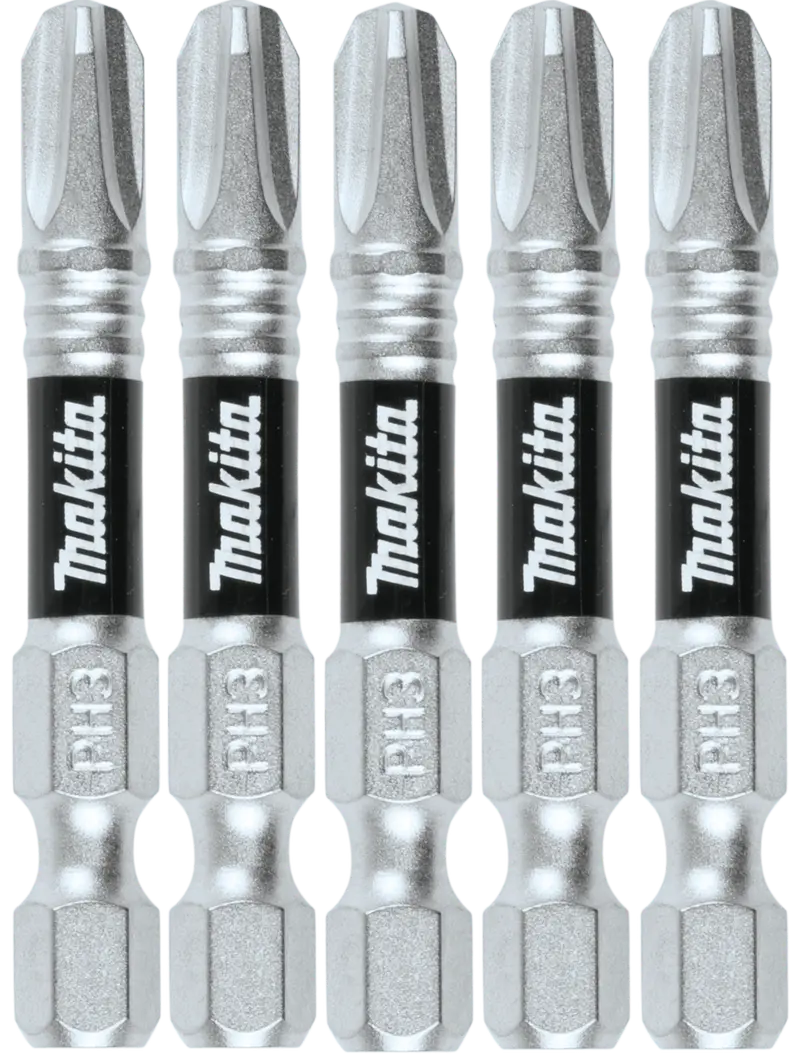 Makita E-00929 Impact Xps® #3 Phillips 2" Power Bits – 5-Pack, Heavy-Duty Application 1