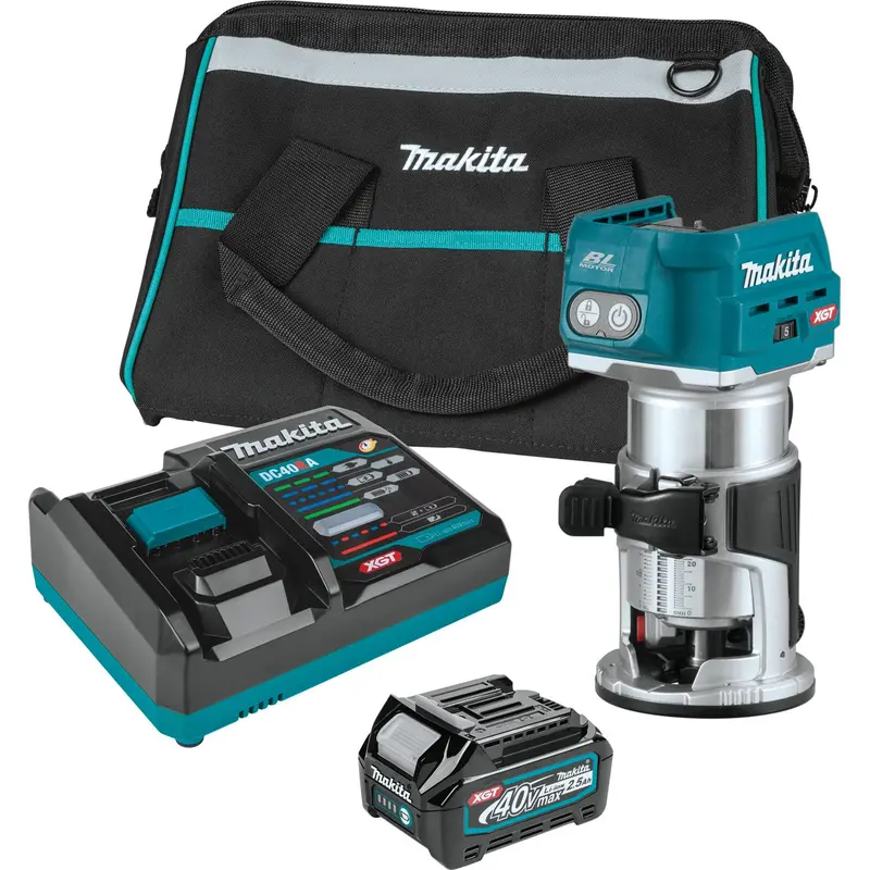 Makita Gtr01D1 40V Xgt Brushless Compact Router Kit – Includes 2.5Ah Battery 1