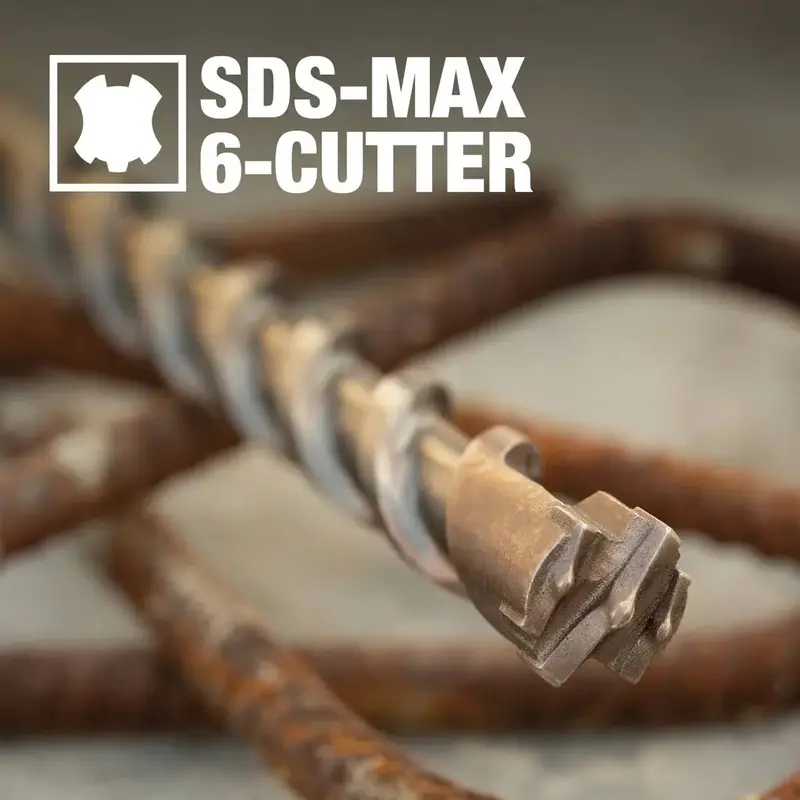 Makita Sds-Max Carbide Drill Bit – 1-3/8" Diameter × 21" Length, Six-Cutter Layout 1