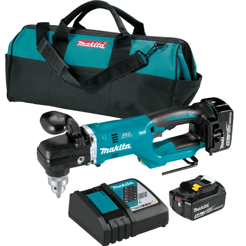 Makita Xad05T-R 18V Lxt Brushless 1/2" Right-Angle Drill Kit – Includes 5.0Ah Battery (Refurbished) 1