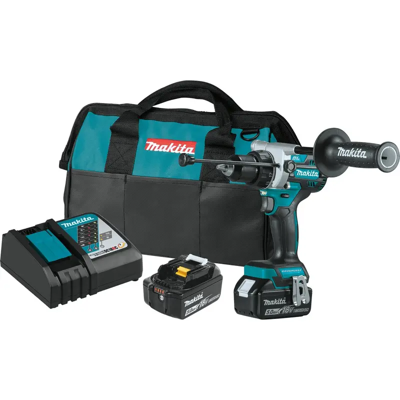Makita Xph14T-R 18V Brushless Hammer Driver-Drill Kit – 1/2" Chuck (5.0Ah, Reconditioned) 1