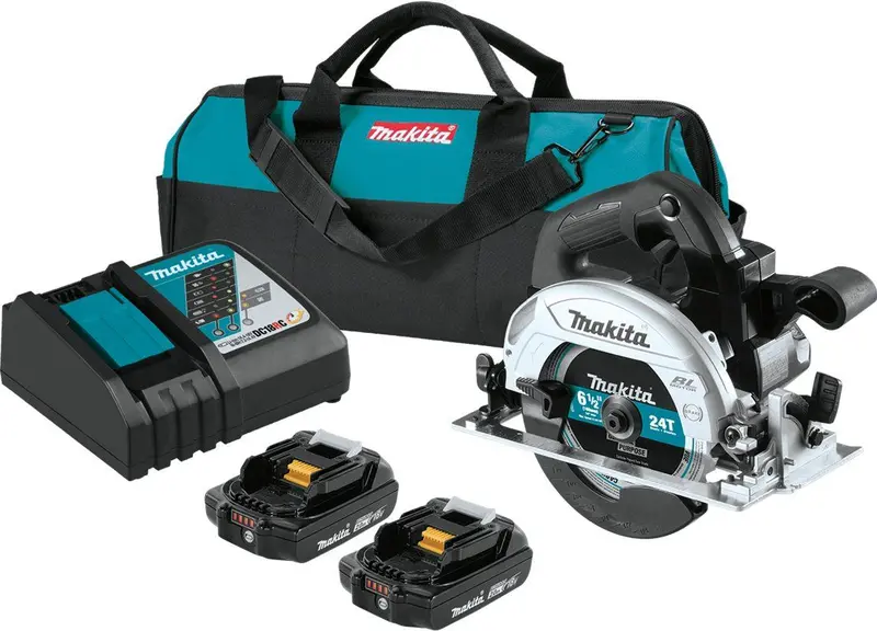 Makita Xsh04Rb 18V Lxt Sub-Compact Brushless 6-1/2" Circular Saw Kit – Includes 2.0Ah Battery 1