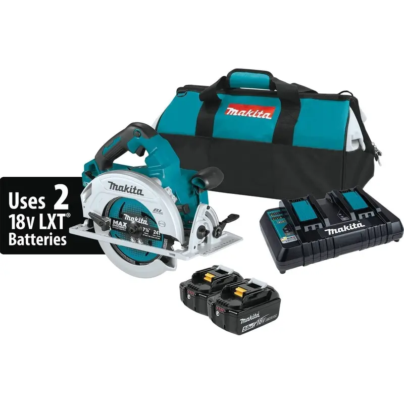 Makita Xsh06Pt 36V Brushless 7-1/4" Circular Saw Kit – Right-Blade, Dual-Port Charger & Bag (5.0Ah) 1