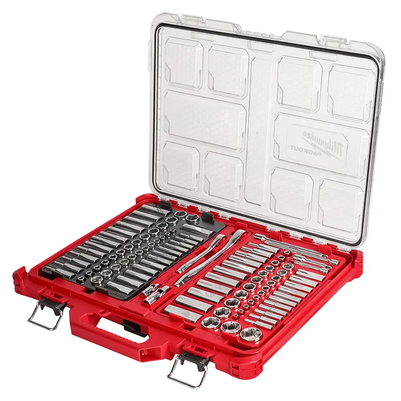 Milwaukee 1/4"–3/8" Drive 106-Piece Ratchet & Socket Set With Packout Case 1