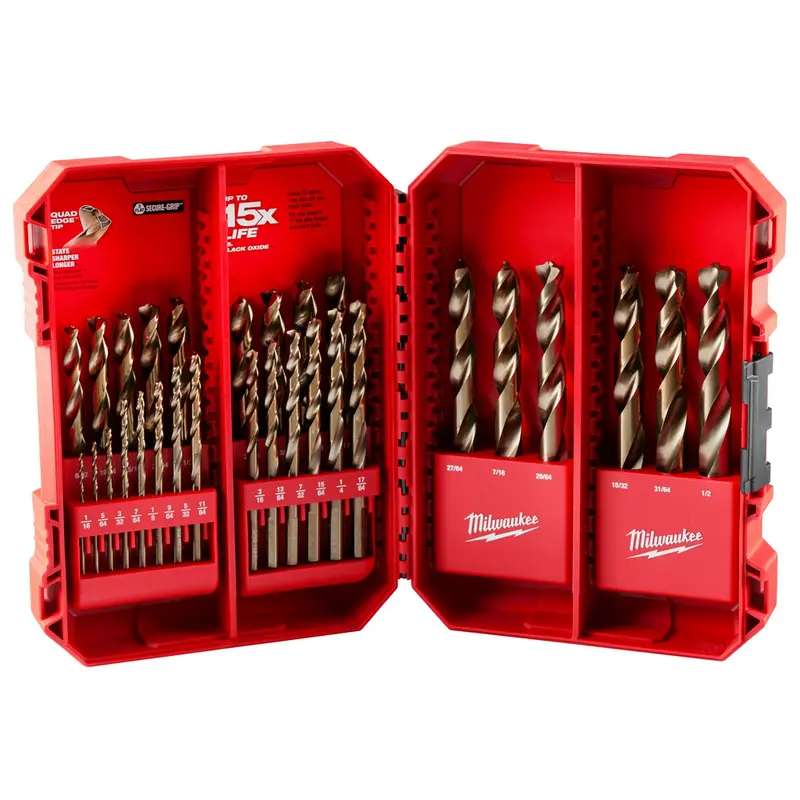 Milwaukee Red Helix Cobalt Drill Bit Set — 29-Piece High-Performance Collection 1