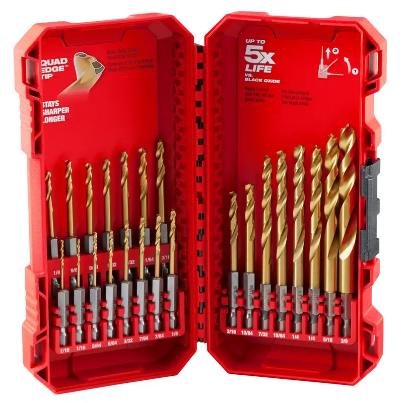 Milwaukee Shockwave Impact Duty Red Helix Titanium Drill Bit Set – 23-Piece Professional Kit 1