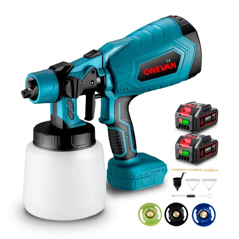 Onevan 1000Ml Cordless Paint Spray Gun Powered By Makita 18V Battery 1