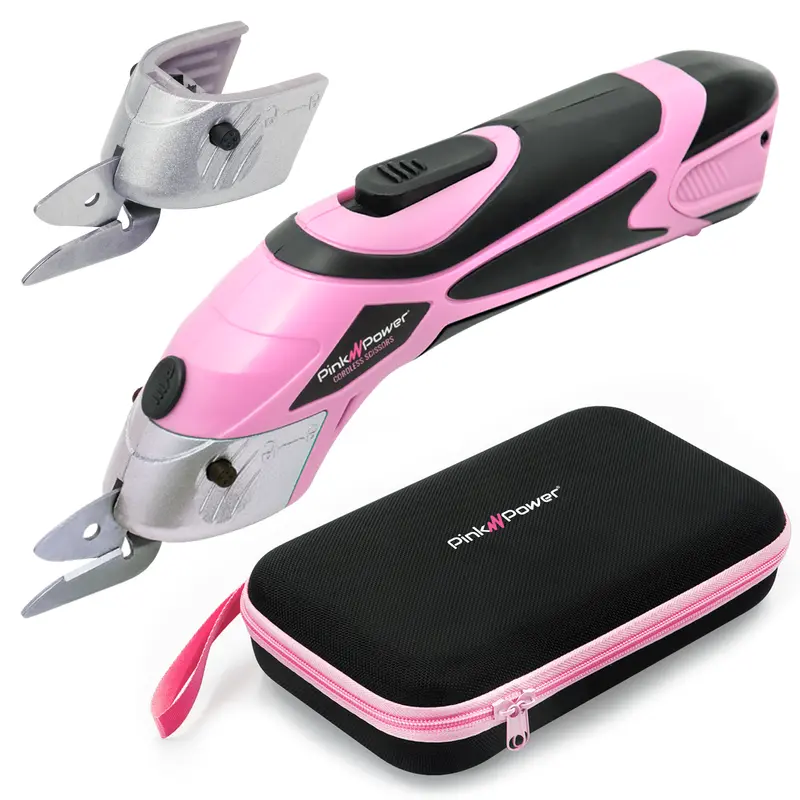 Pink 4V Lithium-Ion Cordless Fabric Scissors With Carry Case 1