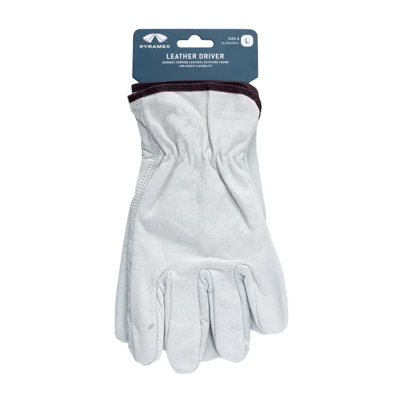 Pyramex Keystone-Thumb Cowhide Driver Gloves – Grain Leather, Hangtag Pack, Size S 1