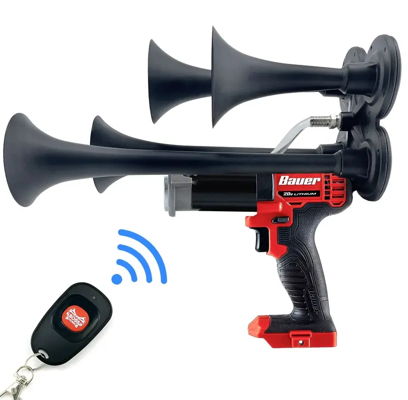 Quad-Trumpet Train Horn Compatible With Bauer 20V Batteries 1