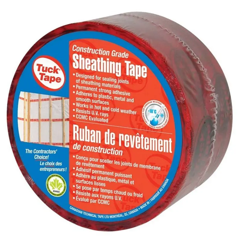 Red Contractor-Grade Sheathing Tape – Uv-Resistant Tuck Tape 1
