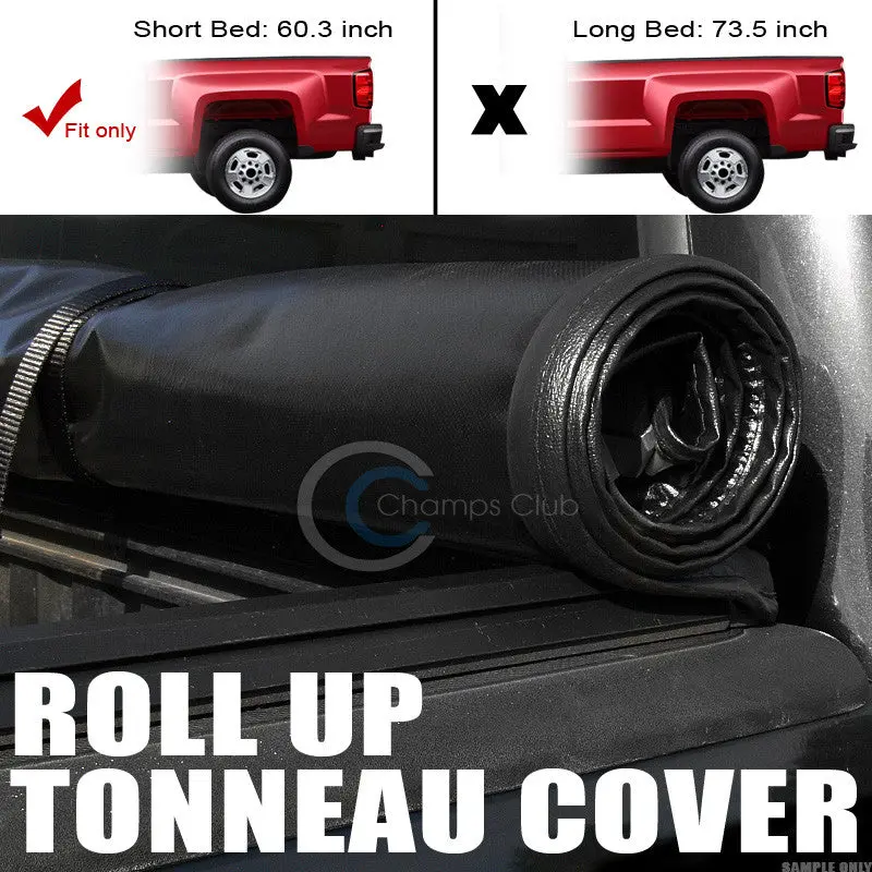 Roll-Up Soft Tonneau Cover For 2005–2015 Toyota Tacoma Double & Crew Cab – 5-Foot Short Bed 1