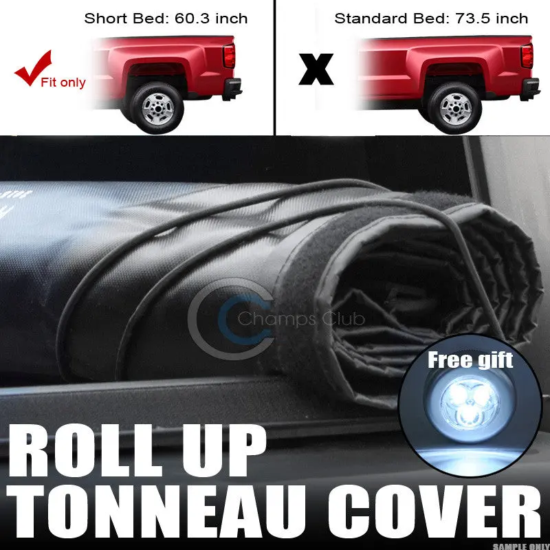 Roll-Up Vinyl Tonneau Cover For 2005–2015 Toyota Tacoma Double & Crew Cab – 5-Foot Short Bed 1