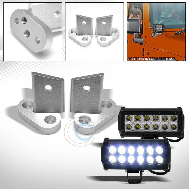 Silver A-Pillar Bracket With 36W Cree 7.5" Led Light Bar For 2007–2016 Jeep Wrangler Jk 1