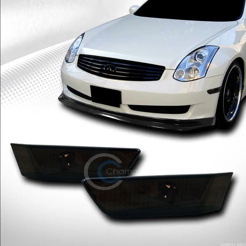 Smoke-Clear Front Parking And Side Marker Light For 2003–2007 Infiniti G35 Coupe 1
