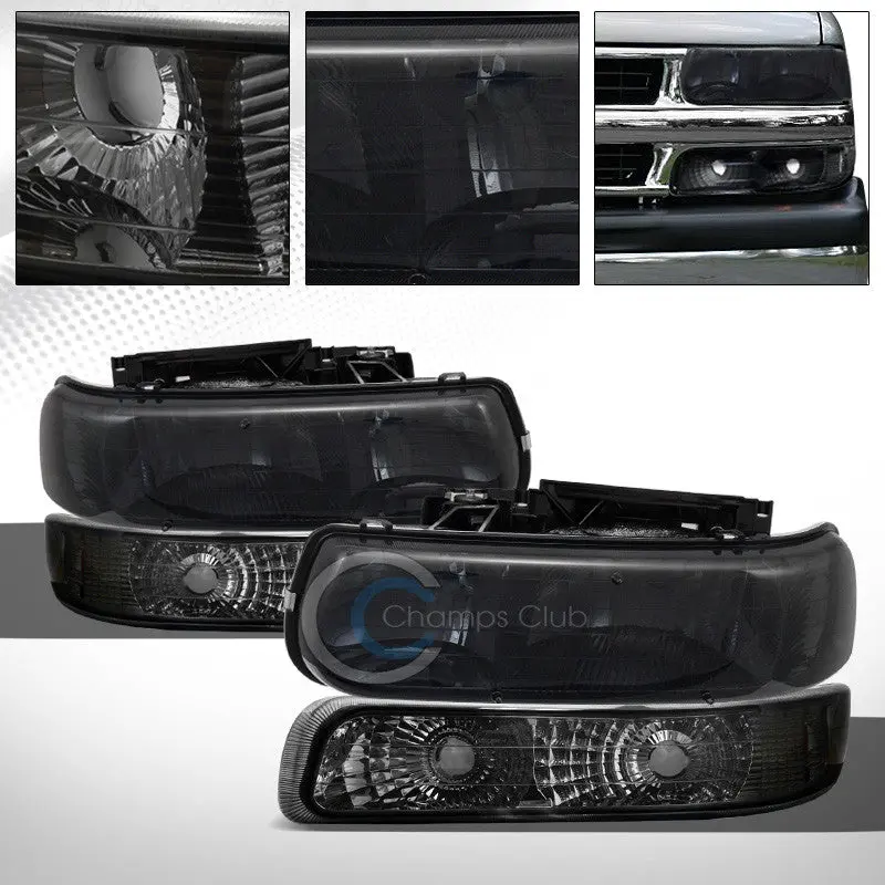 Smoke Clear Headlight And Bumper Signal Lamp Kit With Amber Lighting For 1999–2002 Chevy Silverado 1