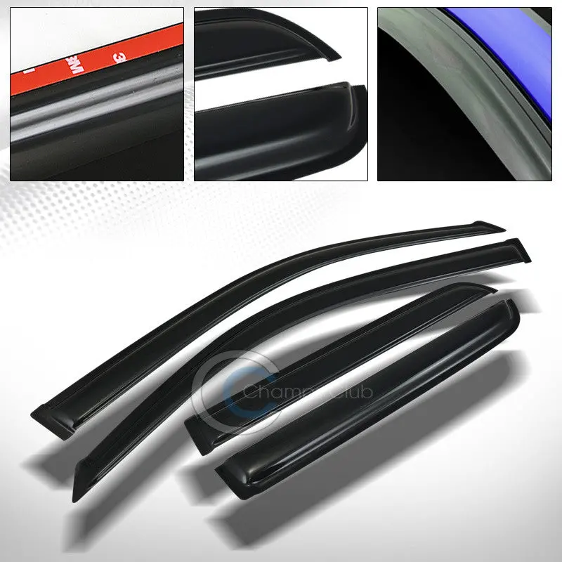 Smoke-Tinted 4-Piece Sun/Rain Visors For 2003–2009 Toyota 4Runner – Vent Shade Deflectors 1