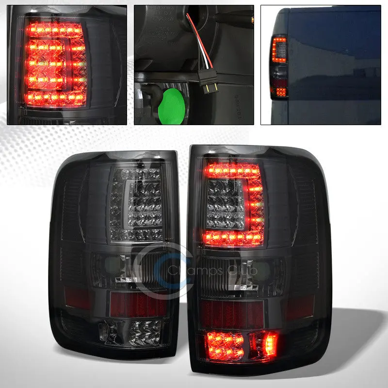 Smoke-Tinted C-Style Led Tail Lights With Brake Function For 2004–2008 Ford F-150 Styleside Trucks 1