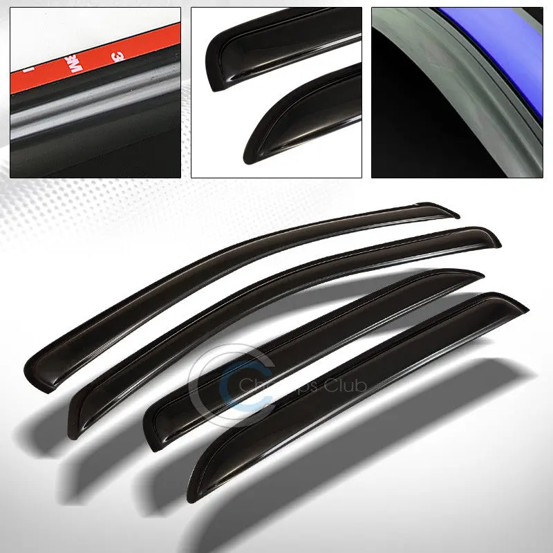 Smoke-Tinted Sun & Rain Visors For 2005–2007 Ford Freestyle / 2008+ Taurus X – Vent Shade Deflectors 1