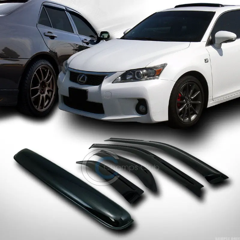 Smoke-Tinted Vent Visors With Moonroof Protector For 1992–1995 Honda Civic Sedan 1