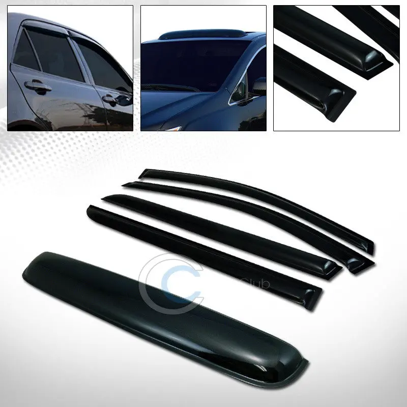 Smoke-Tinted Vent Window Visors With Moonroof Guard For 2005–2007 Honda Odyssey 1