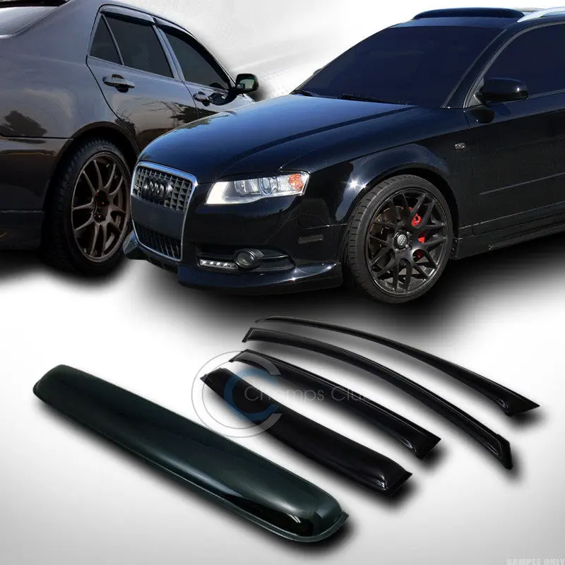 Smoke-Tinted Vent Window Visors With Sunroof/Moonroof Cover – 5-Piece Kit For 2004–2008 Nissan Maxima 1