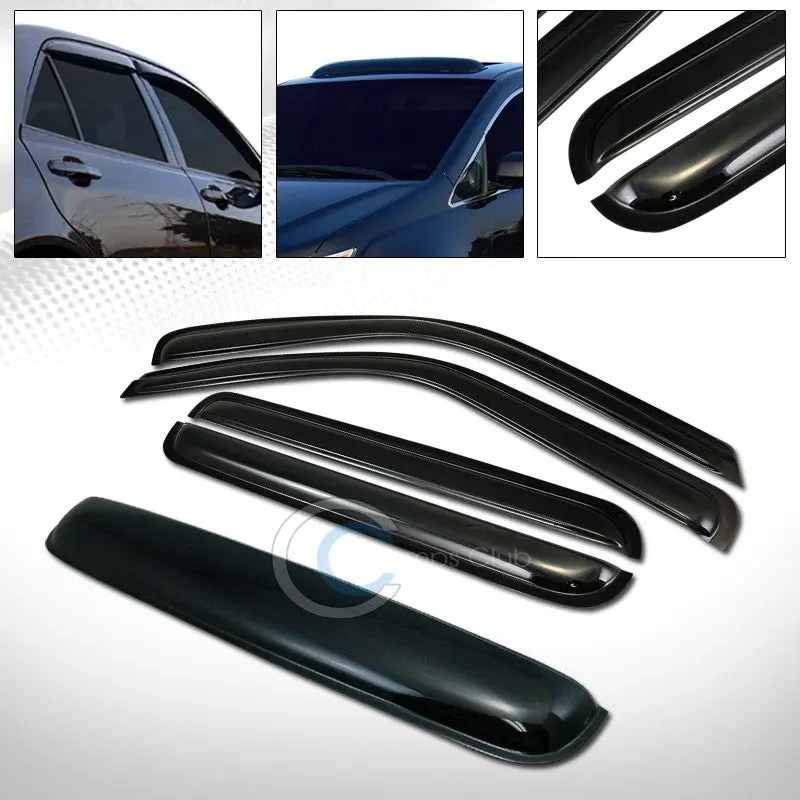 Smoke-Tinted Window Visors With Moonroof Guard For 1992–2000 Chevy/Gmc C/K Series (C10) 1