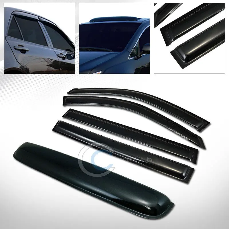 Smoke-Tinted Window Visors With Moonroof Guard For 2001–2007 Toyota Highlander 1