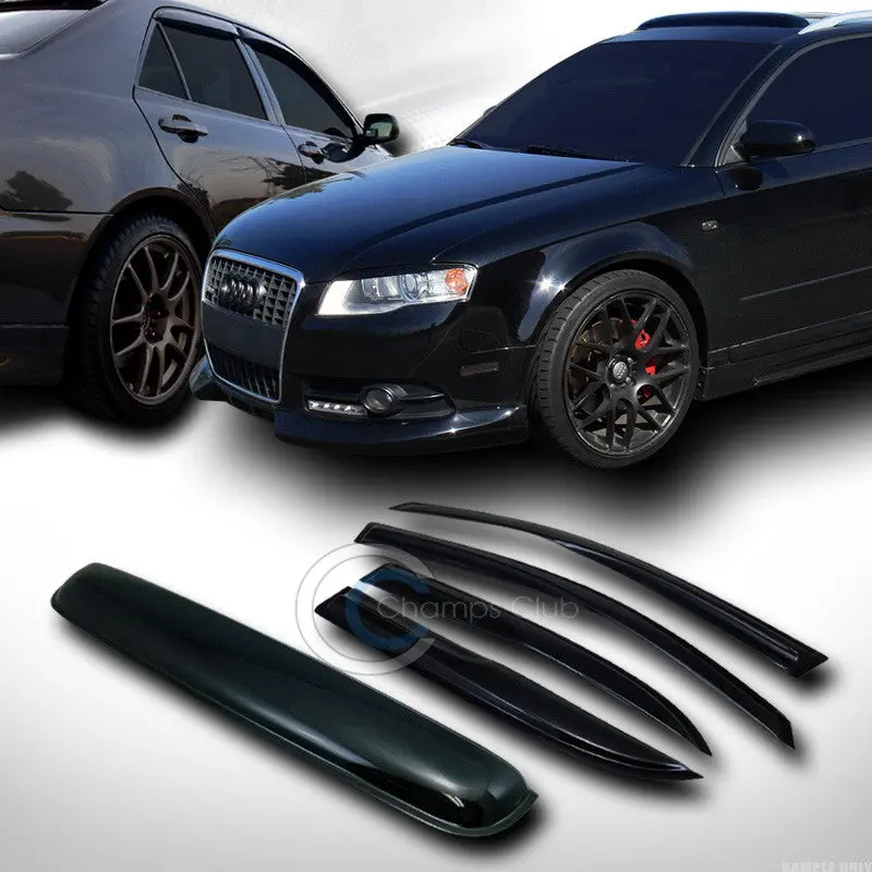 Smoke-Tinted Window Visors With Sunroof And Moonroof Protection – 5-Piece Kit For 2005+ Chevrolet Equinox And 2006+ Pontiac Torrent 1