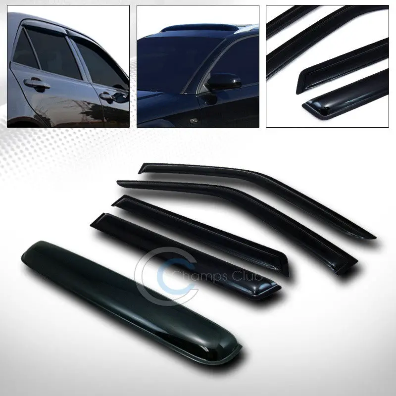 Smoked Vent Window Visors With Sunroof/Moonroof Protection For 1996–2004 Nissan Pathfinder & 1997+ Infiniti Qx4 1