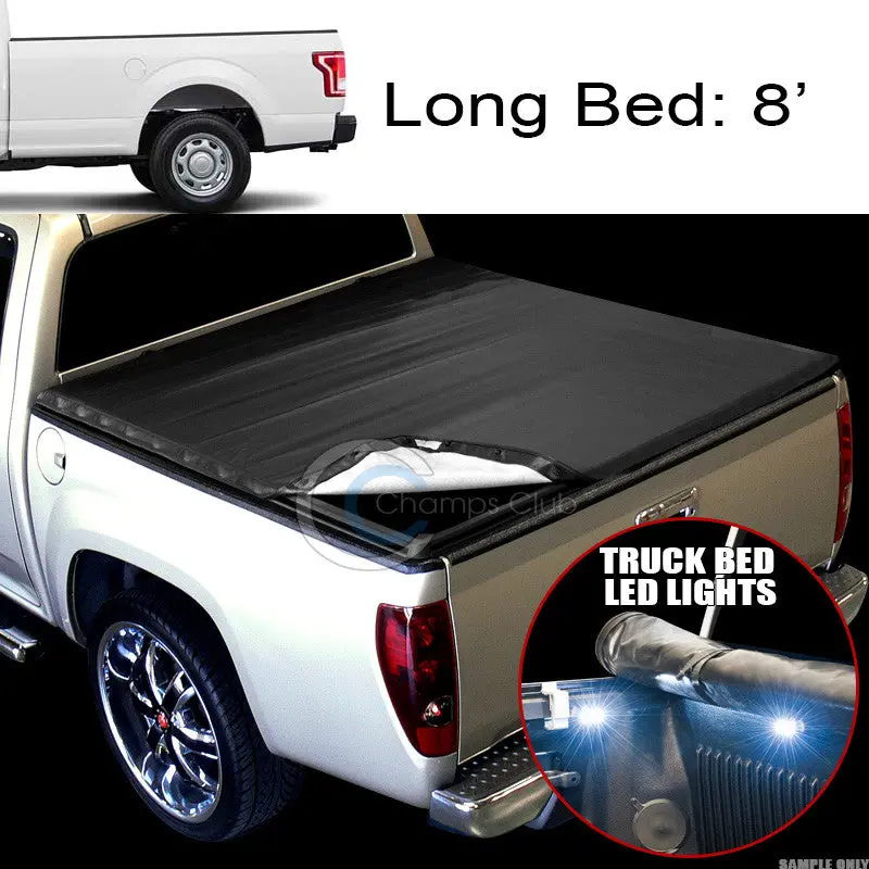 Snap-On Vinyl Tonneau Cover With 16 Integrated Led Lights For 2015–2017 Ford F-150 Long Bed (8 Feet) 1