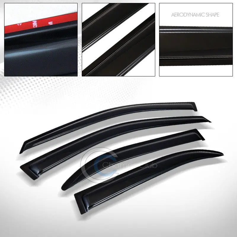 Toyota Corolla Smoke-Tinted Window Visors – Sun/Rain Deflectors For 1993–1997 Sedan 1