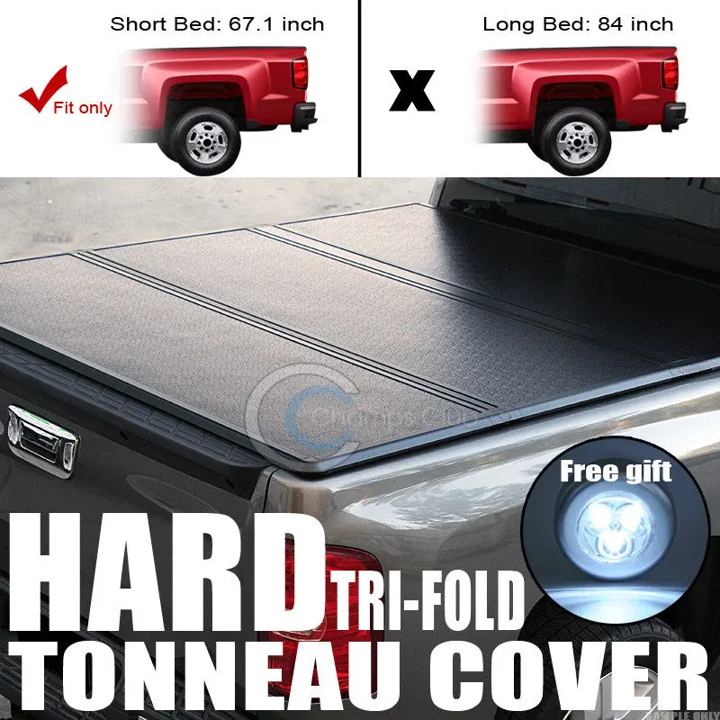 Tri-Fold Hard Tonneau Cover For 2004–2015 Nissan Titan Crew Cab (5.5-Foot Bed) 1