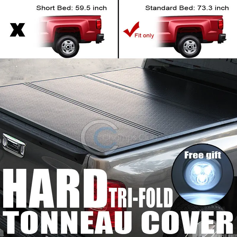 Tri-Fold Hard Tonneau Cover For 2005–2016 Nissan Frontier & 2009+ Equator – 6-Foot Bed 1