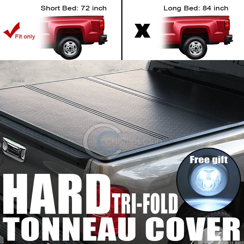Tri-Fold Rigid Tonneau Cover For 1994–2003 Chevrolet S10, S15, Sonoma & Hombre – 6-Foot Bed 1
