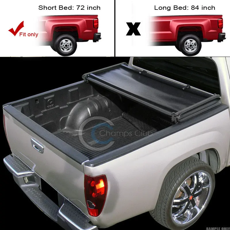 Tri-Fold Soft Tonneau Cover For 1994–2003 Chevrolet S-10/S-15 Sonoma & 1996–2000 Chevrolet Hombre – 6-Foot Bed 1