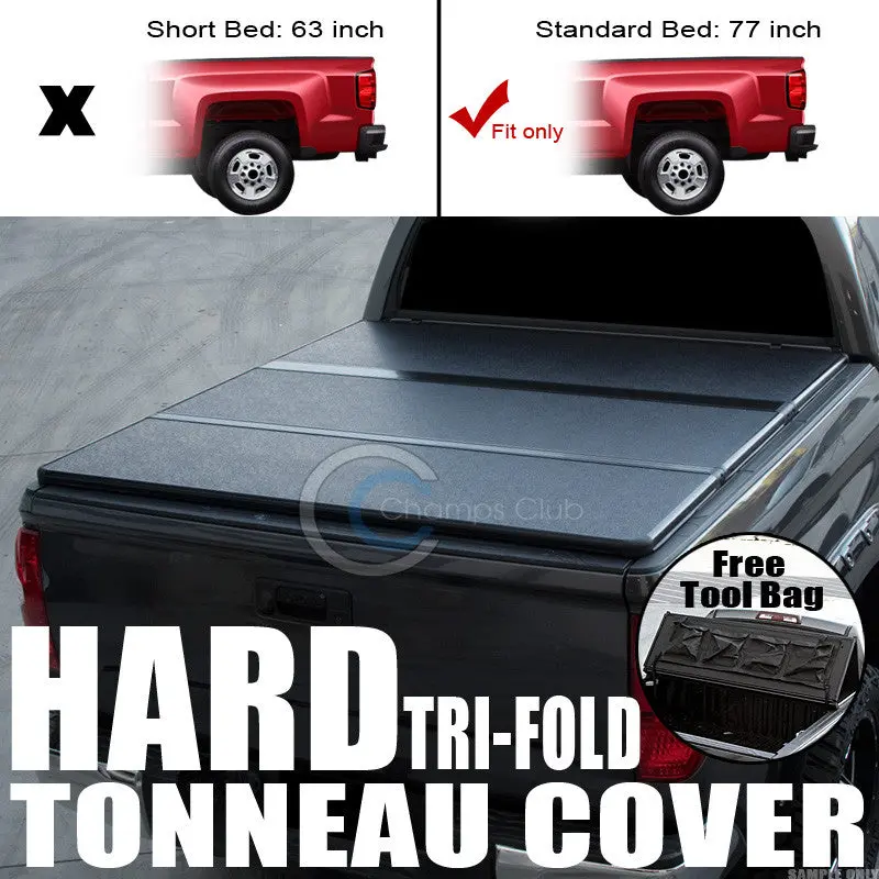 Tri-Fold Solid Tonneau Cover Tool Bag For 2005–2011 Dodge Dakota Extended & Club Cab (6.5-Foot Bed) 1