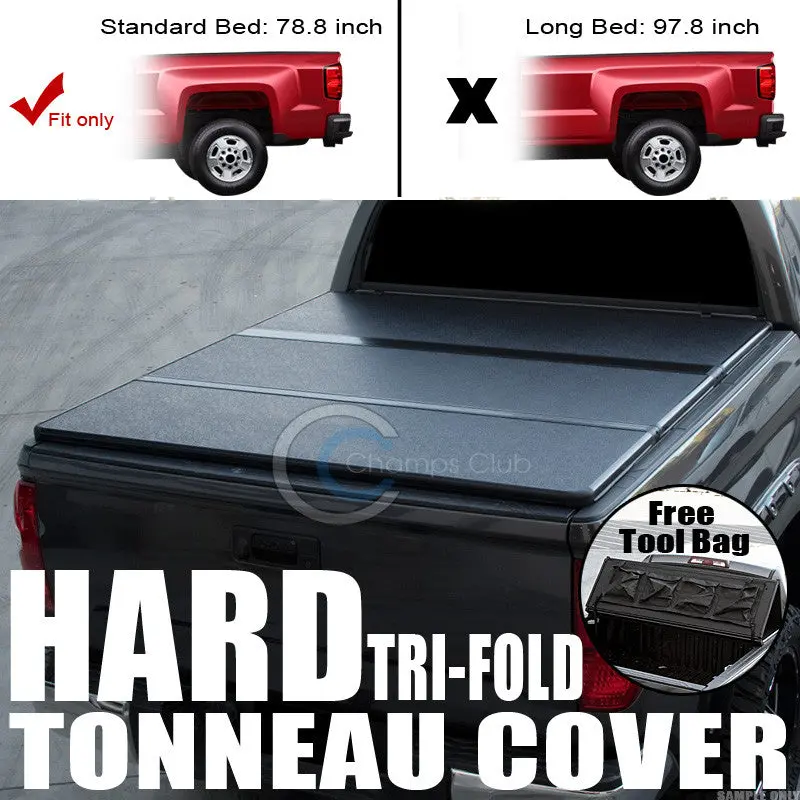 Tri-Fold Solid Tonneau Cover Tool Bag For 2007–2014 Chevrolet Silverado & Gmc Sierra Fleetside Trucks (6.5-Foot Bed) 1
