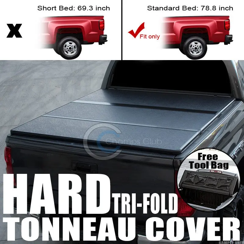 Tri-Fold Solid Tonneau Cover With Tool Bag – Designed For 1999–2007 Silverado & Sierra Stepside (6.5') 1