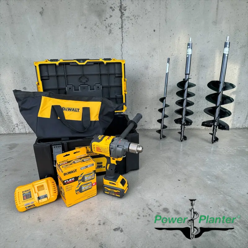 Ultimate Professional Landscape Auger Bundle With Heavy-Duty Tips – 3"X24", 5"X28", 7"X28" + Dewalt Dcd130T1 60V Max* 1