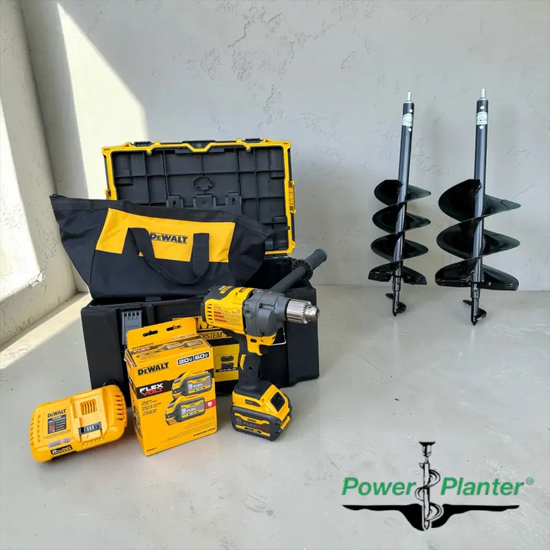 Ultra Hd Landscape Auger Bundle: 7" & 9" Bits + Dewalt Dcd130T1 60V Drill 1