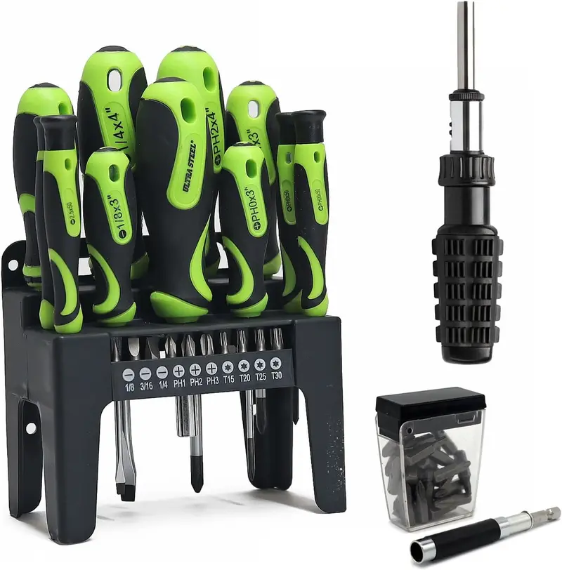 Ultra Steel 81-Piece Master Tool Set — Magnetic Bits, Reversible Ratchet, Socket Set, Ph2/S1–S3/T20 Bits & 5–9Mm/1/4"–1/2" Sockets 1