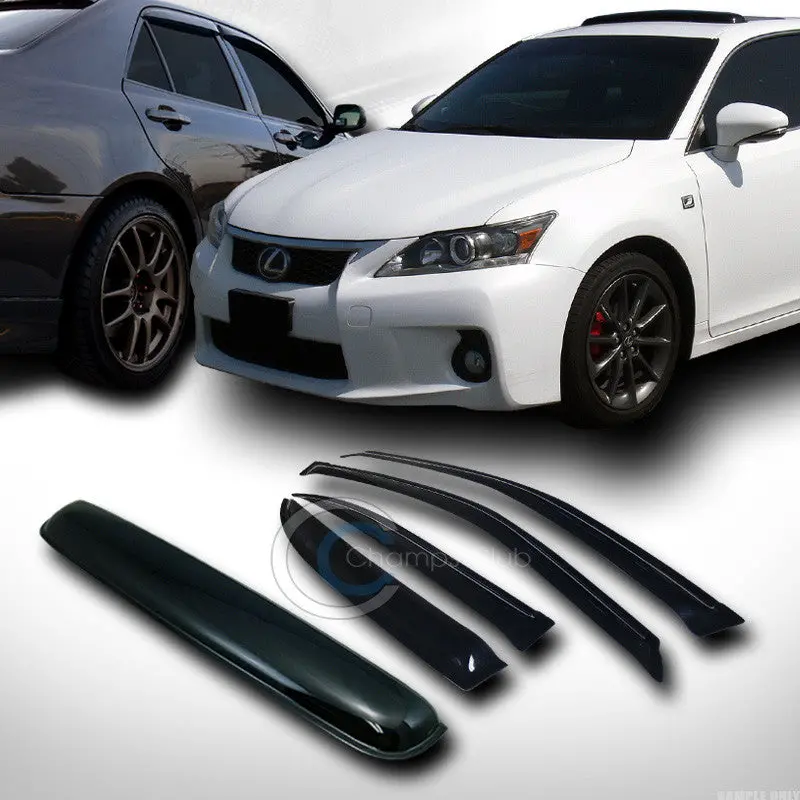 Upgraded Smoke Vent Window Visors + Moonroof Guard For 2001–2005 Honda Civic Sedan 1