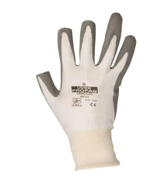 Uvex Unidur 3-Digit Fingerless Work Gloves (Grey/White) 1