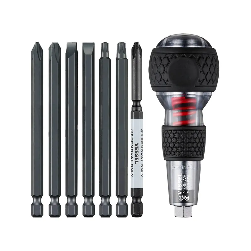 Vessel 238Hwb7Pu Impact-Ready Screwdriver With 7-Piece Bit Kit 1