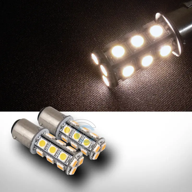 Warm White 1157/Bay15D Led Side Marker Bulbs — 2-Pack, 18-Smd Per Bulb, Front Position Lights (Models 1016, 1034) 1