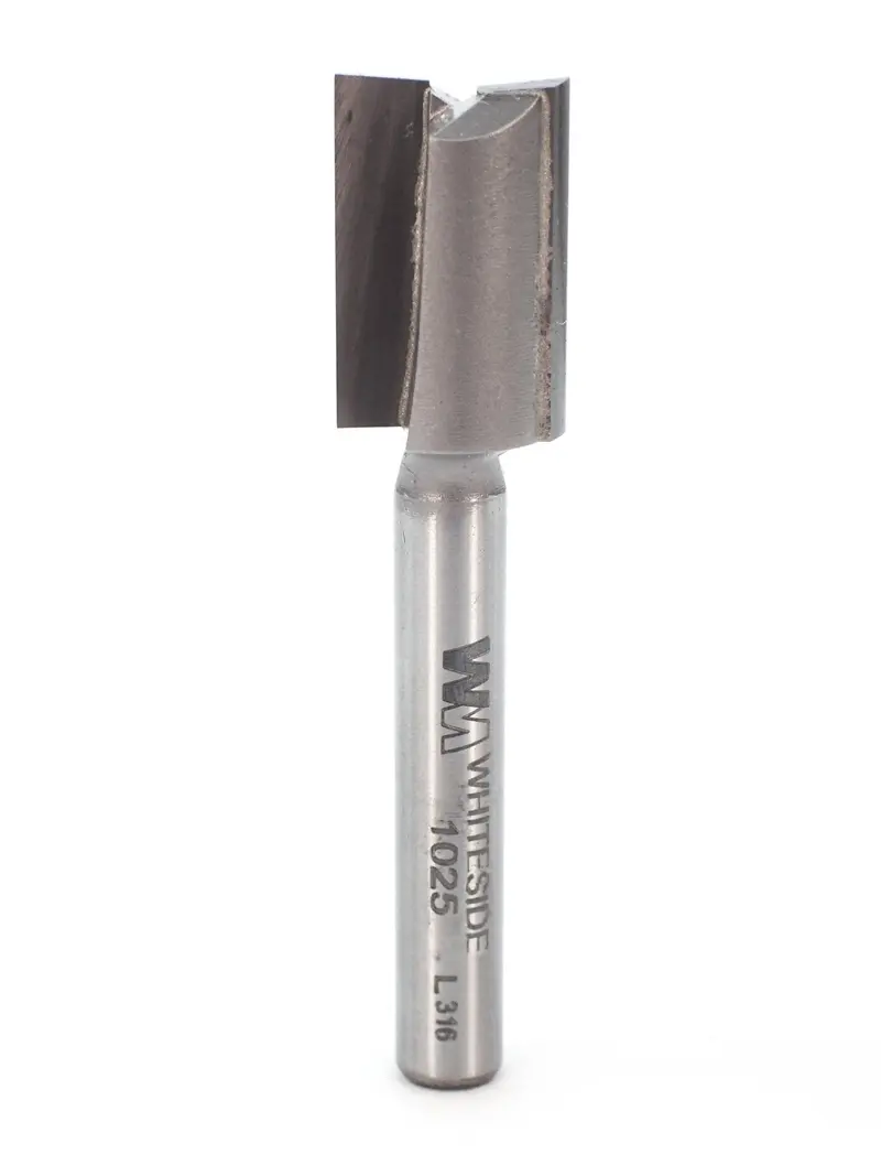 Whiteside 1025 Straight-Cut Router Bit – 1/2" Cutting Diameter, Two-Flute, 1/4" Shank, 3/4" Cut Length 1