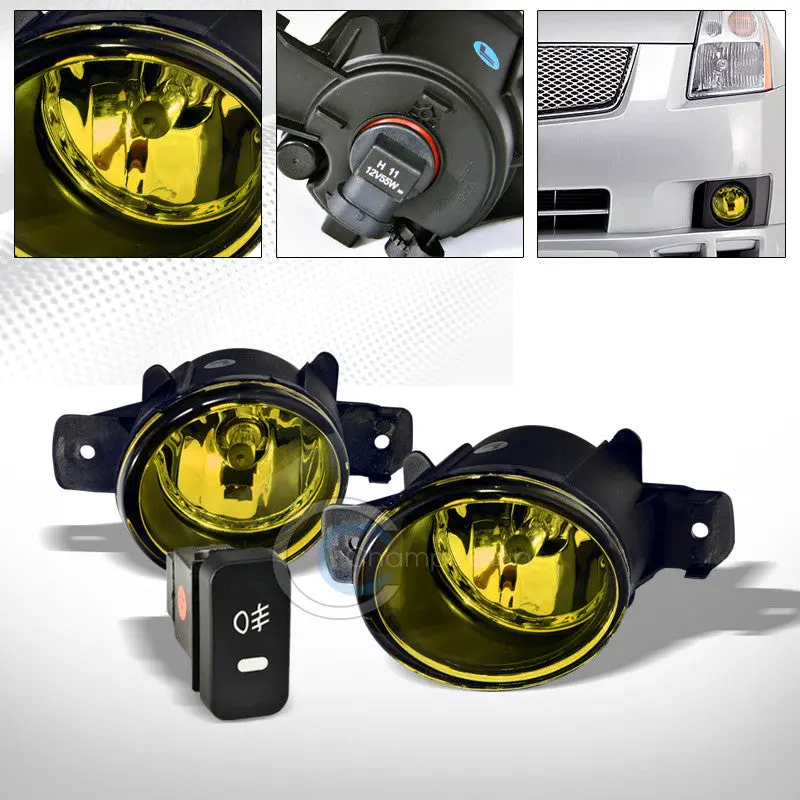Yellow-Lens Bumper-Mount Fog Lights With Switch Kit – Fits 2004–2015 Nissan Sentra & 2008–2013 Rogue 1