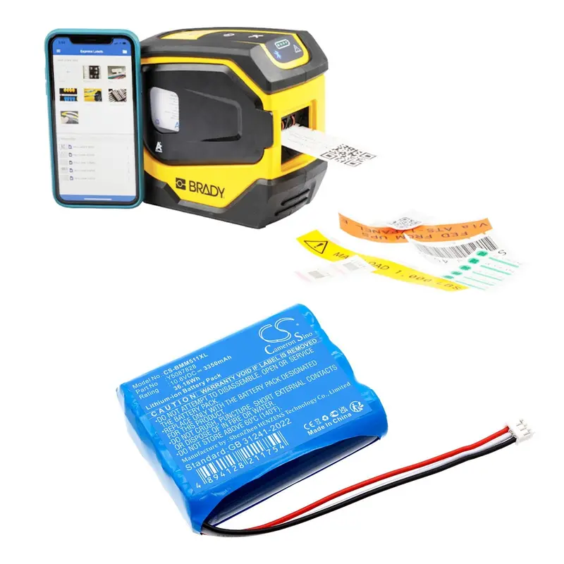 Brady Portable Printer Battery: 10.8V Li-Ion, 3350Mah, 36.18Wh (M511) 1