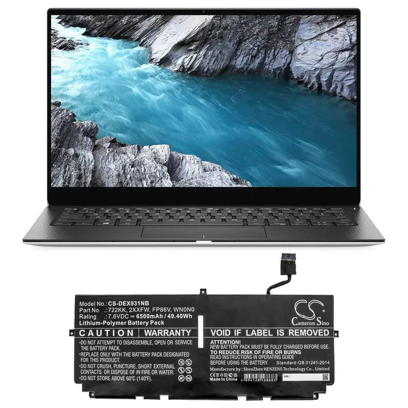 Dell Xps 13 9300 (2020) Laptop Battery – 7.6V, 6500Mah Li-Ion (49.4Wh) 1